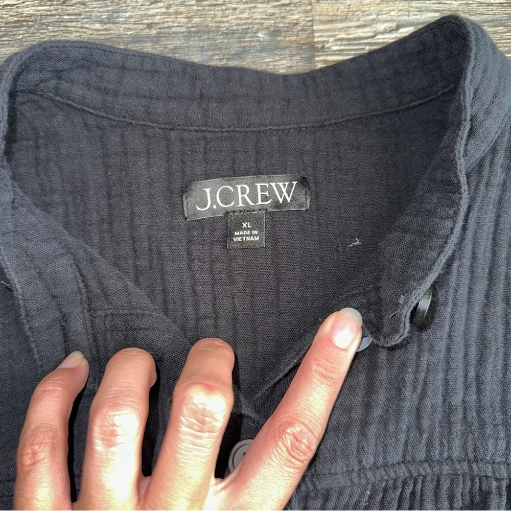 J. CREW black soft gauze Fresco top XL